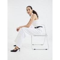 River Island Belted Wide Leg Trouser - White