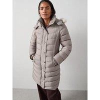 The Very Collection Waist Detail Padded Coat - Mink