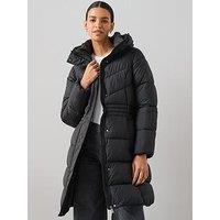 The Very Collection Longline Sorona Padded Coat With Pull Out Hood - Black