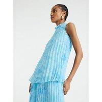River Island Plisse Tunic Top - Blue