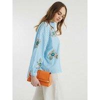 River Island Floral Stripe Shirt - Blue
