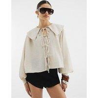 River Island Collar Detail Jacket - Beige