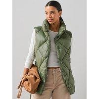The Very Collection Diamond Quilt Gilet - Khaki
