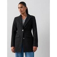 The Very Collection Faux Wool Blazer Jacket - Black
