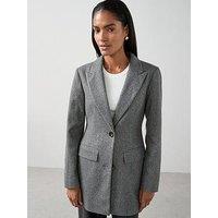 The Very Collection Faux Wool Blazer Jacket - Grey