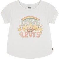 Levi'S Girls Double Cuff Short Sleeve T-Shirt - Cream