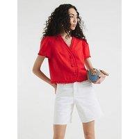 River Island Longline Bermuda Short - White