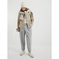 River Island Barrel Leg Pleated Front Trouser - Grey