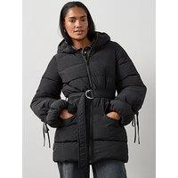 The Very Collection Balloon Sleeve Padded Jacket - Black