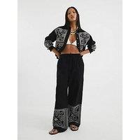 Ri Petite Cutwork Trouser - Black