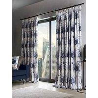 Clarke & Clarke Tessuto Smoke And Midnight Pencil Pleat Curtains