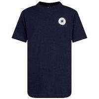Converse Junior Boy Small Left Chest Logo S/S T-Shirt - Navy