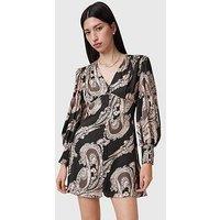 Allsaints Auden Sanibel Print Mini Dress - Black