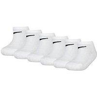 Nike Kids Unisex Basic No Show Socks 6 Pack - White