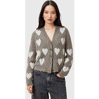 Allsaints Amora Love Heart Jacquard Brushed Jumper - Brown