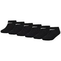 Nike Kids Unisex Basic No Show Socks 6 Pack - Black