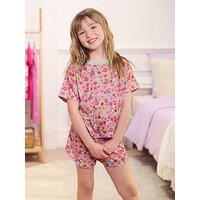 Hatley Girls Groovy Flowers Short Pyjama Set - Pink
