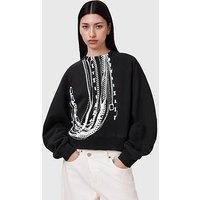Allsaints Metallo Dana Printed Zip Sweatshirt - Black