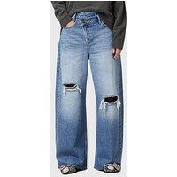 Allsaints Aki Crossover Straight Leg Denim Jeans - Blue