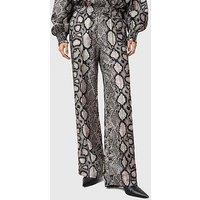 Allsaints Charli Wide Leg Snake Print Trousers - Multi