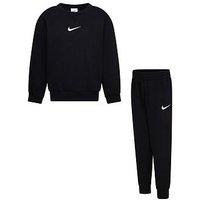 Nike Kids Unisex Essential Crew And Jogger Set - Black