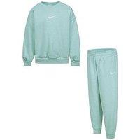 Nike Kids Unisex Essential Crew And Jogger Set - Green