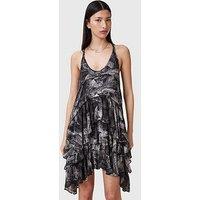 Allsaints Cavarly Ruffled Mini Dress - Grey