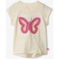 Hatley Girls Afterglow Butterfly Tie Front Short Sleeve T-Shirt - Cream