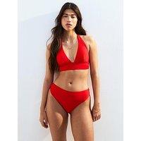 New Look Red Triangle Halterneck Bikini Top