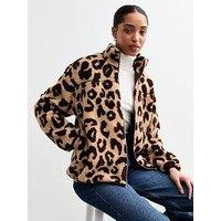 New Look Animal Borg Jacket - Brown