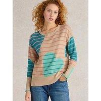 White Stuff Olive Heart Jumper - Beige