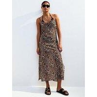 New Look Brown Leopard Print Maxi Dress Cover Up