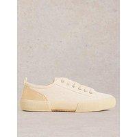 White Stuff Pippa Canvas Lace Up Trainer - Beige