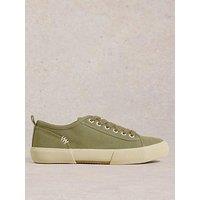 White Stuff Pippa Canvas Lace Up Trainer - Green