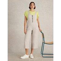White Stuff Viola Linen Dungaree - Beige