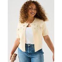 V By Very Curve Embellished Short Sleeve Cardigan