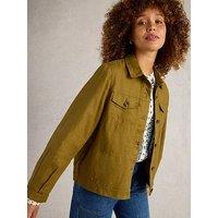 White Stuff Camille Linen Jacket - Green