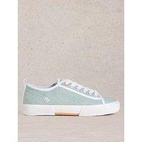 White Stuff Pippa Canvas Lace Up Trainer - Blue