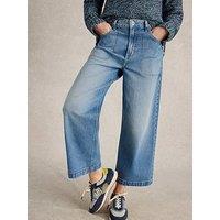 White Stuff Tia Wide Leg Crop Jean - Blue