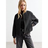 New Look Grey Brushed Bomber Jacket
