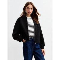 New Look Black Brushed Bomber Jacket