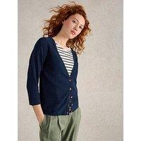 White Stuff Naria Linen Blend Cardi - Navy