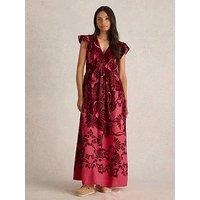 White Stuff Lorna Linen Blend Maxi Dress - Red