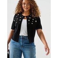 V By Very Curve Embellished Short Sleeve Cardigan