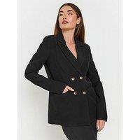 Long Tall Sally Double Breasted Jacket - Black