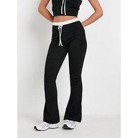 Pixiegirl Petite Contrast Band Flare Legging - Black