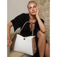 Luella Grey Adriana White Woven Handle Hobo - White