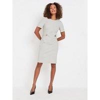 M&Co Tailored Midi Dress - Silver