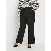 Yours Curve Bootcut Trousers - Black