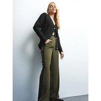 Long Tall Sally Side Stripe Wide Leg Trouser 36" - Green